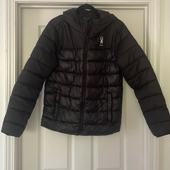 Spyder Jackets & Blazers - Spyder Black Down Puffer Hooded Jacket
